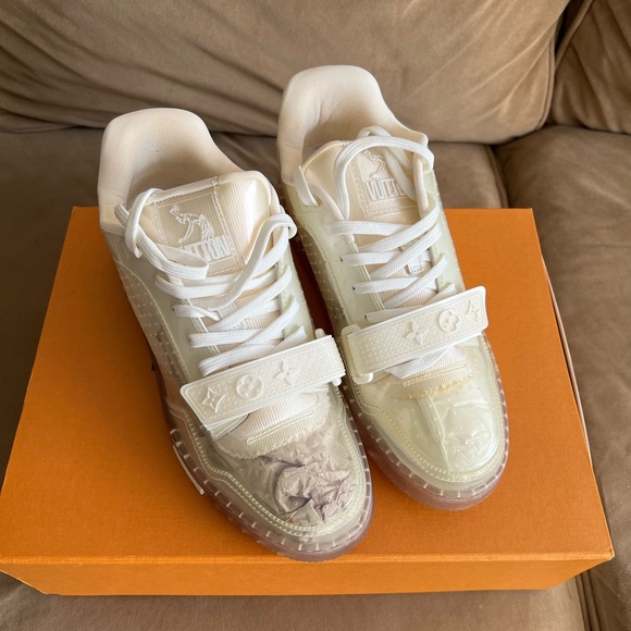 Louis Vuitton Transparent LV Trainer Sneaker men 6.5 dust bag like new wore 1x - Picture 10 of 12